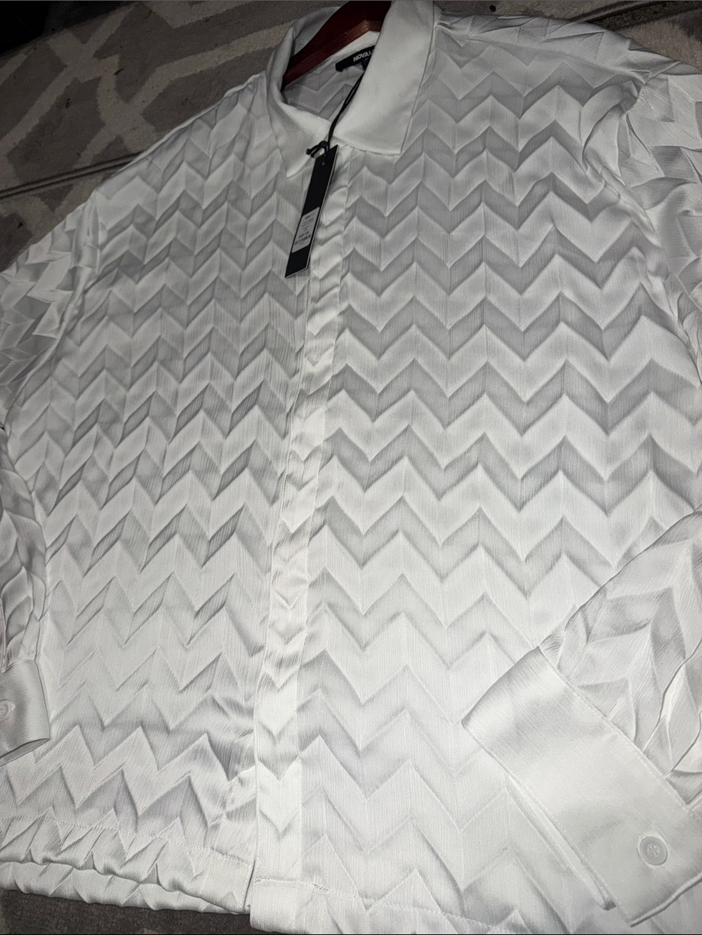 Men’s 2X textured white dress shirt / NEW